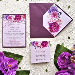 Zaproszenia ślubne w odcieniach fioletu ZR84