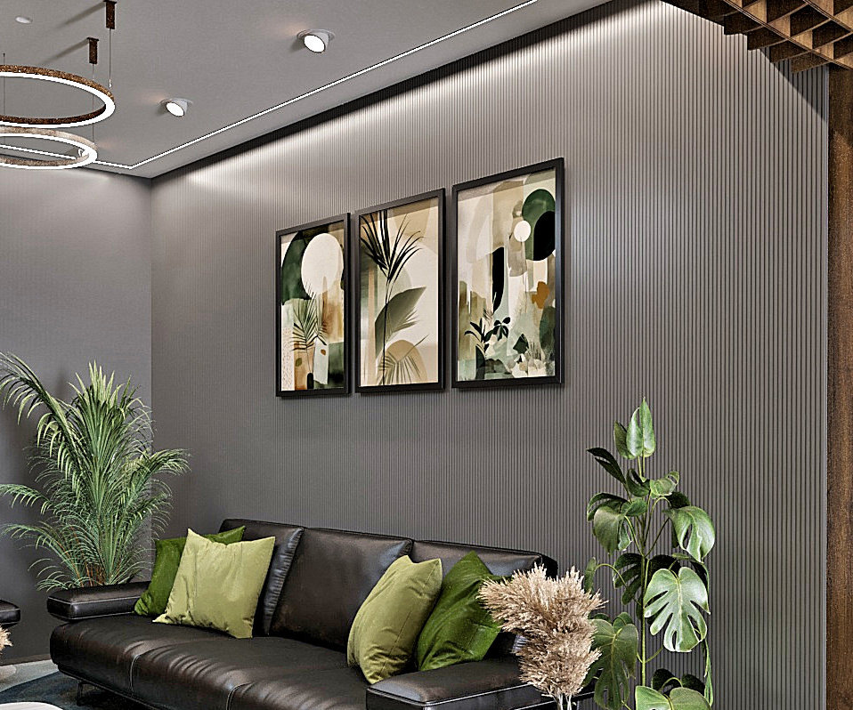 Obraz Abstrakcja z palmami nad kanapą