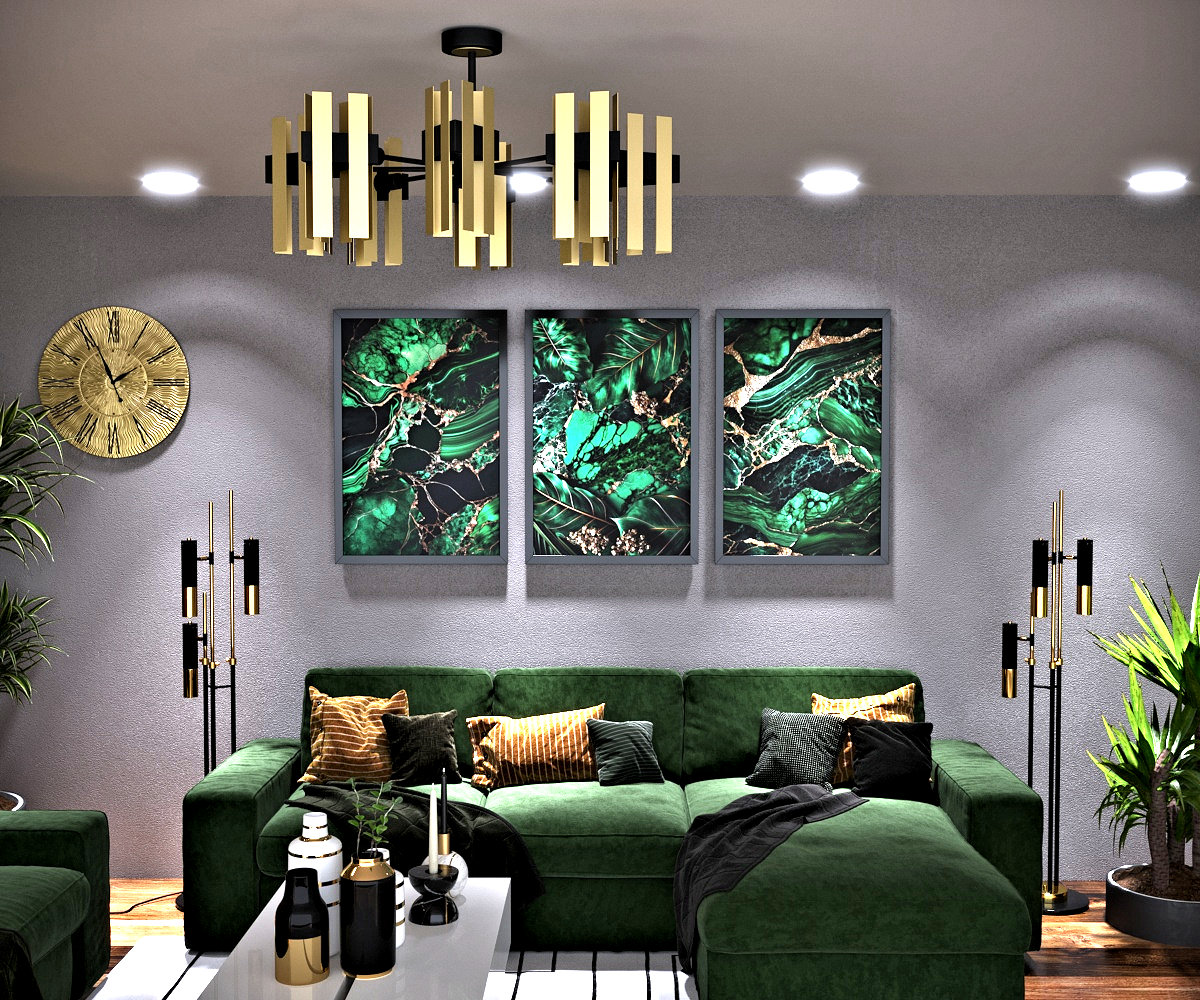 Obraz Green Marble w salonie
