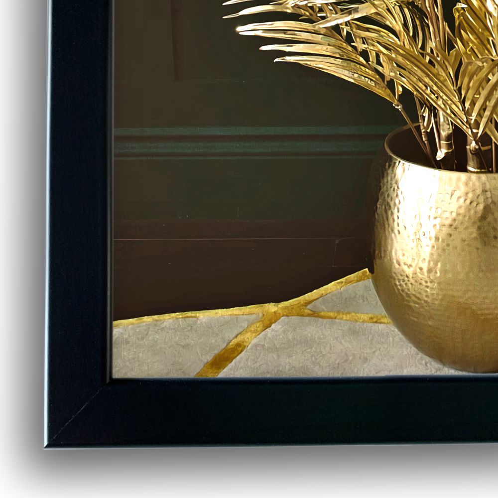Obraz złoty wazon zbliżenie